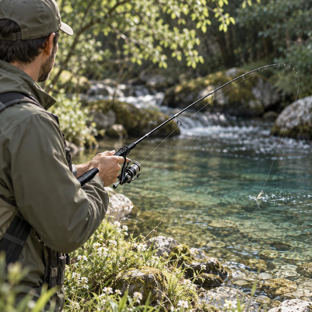 Canne Ultra Light "Truite" 2 Brins Carbone 1,5 à 1,8 m – Idéale Truite & Perche